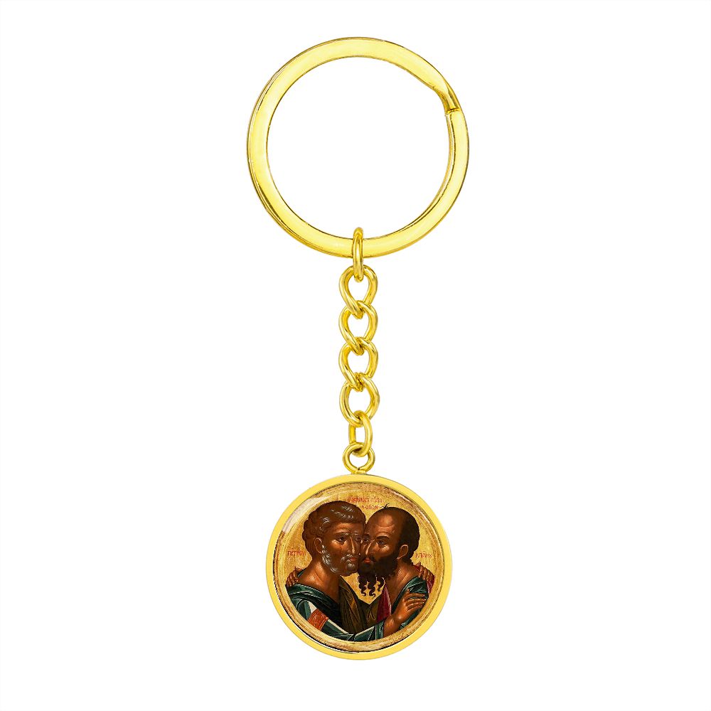 saint-peter and saint paul icon circle pendant necklace_artwork_original_artwork Graphic Circle Keychain NEW