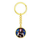 St Bede Venerable stained glass circle keychain