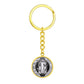 St Benedict circle pendant keychain Black Front