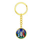 holy-family stained glass circle pendant necklace_artwork_original_artwork Graphic Circle Keychain NEW