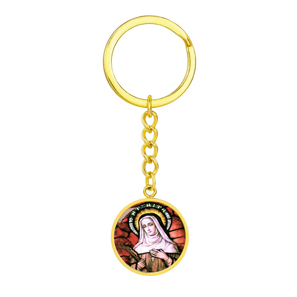 saint-rita circle pendant necklace_artwork_original_artwork Graphic Circle Keychain NEW