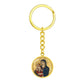 Catholic Virgin Mary and baby Jesus ShineOn Circle Pendant Keychain