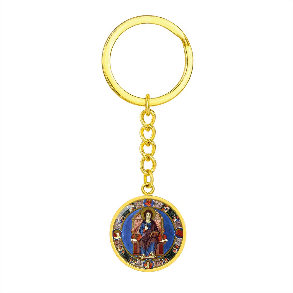 jesus-king of glory circle pendant necklace_artwork_original_artwork Graphic Circle Keychain NEW