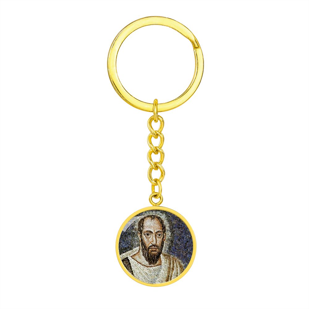 st-paul the apostle mosaic circle pendant necklace_artwork_original_artwork Graphic Circle Keychain NEW