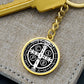 St Benedict circle pendant keychain Black Back