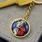 St Anthony Of Padua Finder of Lost Things Circle Pendant Keychain