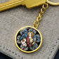 Guardian Angel Stained Glass Circle NEW Circle Pendant Keychain
