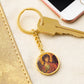 Archangel Michael circle pendant keychain