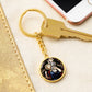 St Christopher dog tag keychain
