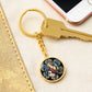 Guardian Angel Stained Glass Circle NEW Circle Pendant Keychain