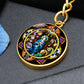 confirmation-stained glass bez logo circle pendant necklace_artwork_original_artwork Graphic Circle Keychain NEW