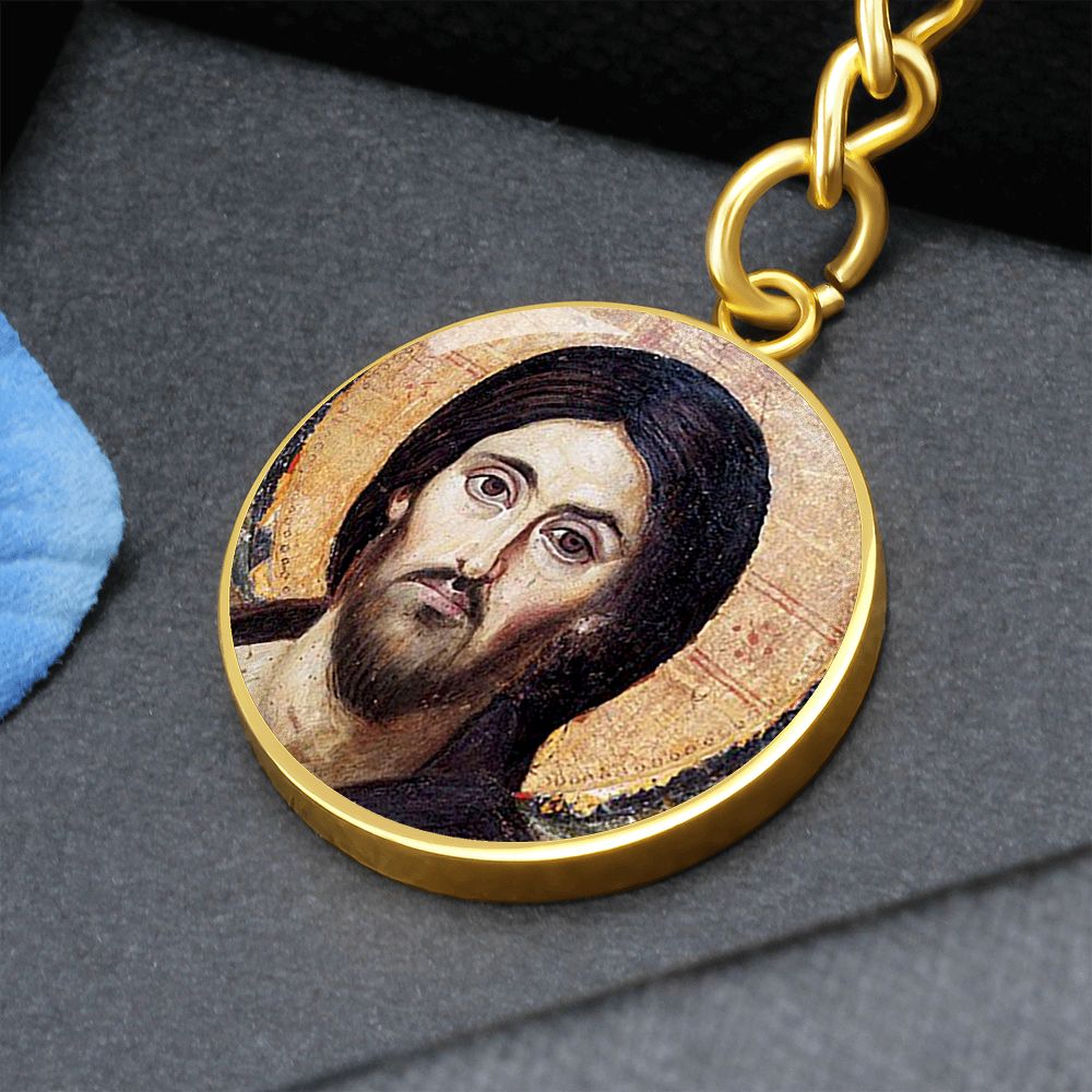 Jesus Christ Pantocrator Sinai Circle Keychain