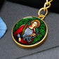 saint-agatha circle pendant necklace_artwork_original_artwork Graphic Circle Keychain NEW