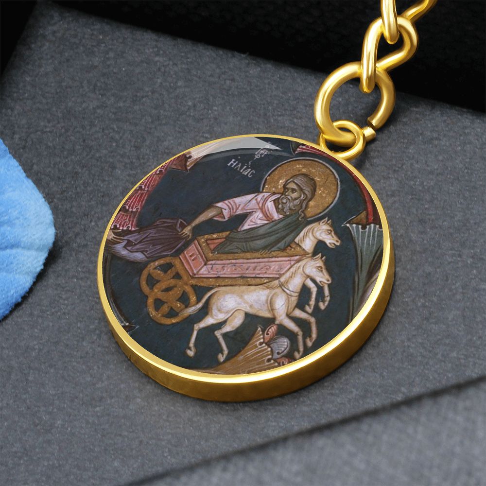 prophet-ilijah circle pendant necklace_artwork_original_artwork Graphic Circle Keychain NEW