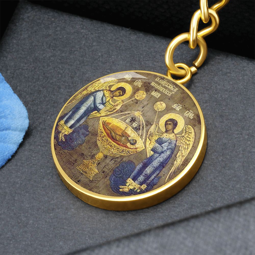 eucharist-icon circle pendant necklace_artwork_original_artwork Graphic Circle Keychain NEW