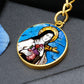 saint-therese of lisieux circle pendant necklace_artwork_original_artwork Graphic Circle Keychain NEW