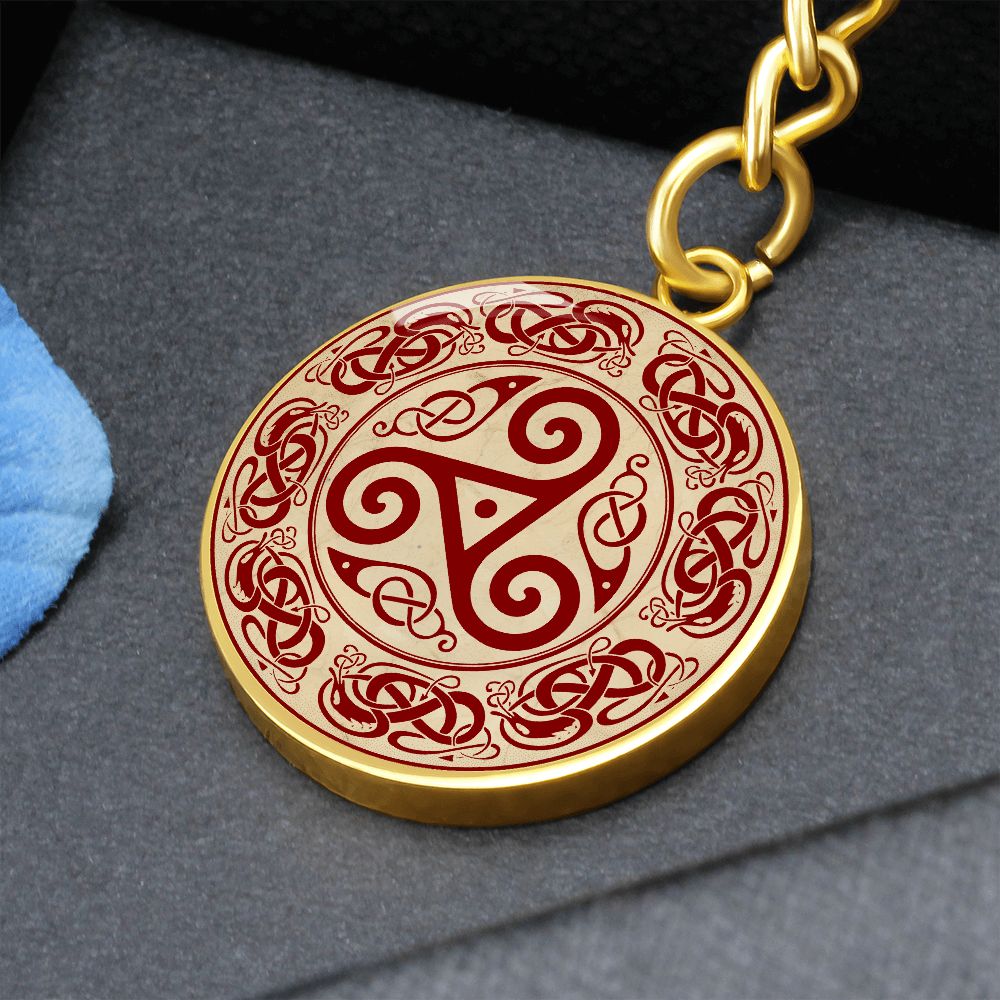 triskelion-necklace, celtic necklace, ttiskelion pendant, triskele pendant necklace_artwork_original_artwork Graphic Circle Keychain NEW