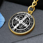 St Benedict circle pendant keychain Black Back