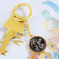 Annunciation to Blessed Virgin Mary circle pendant keychain