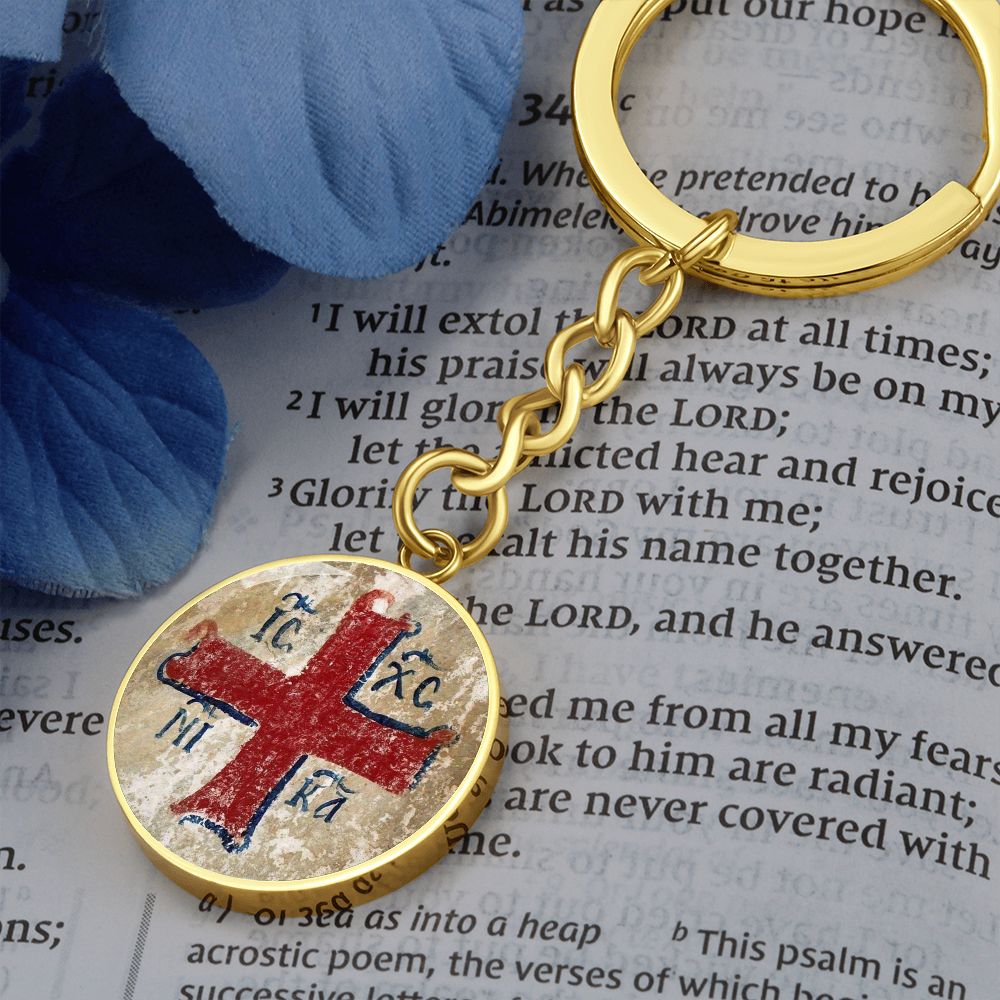 Jesus Christ conquers keychain