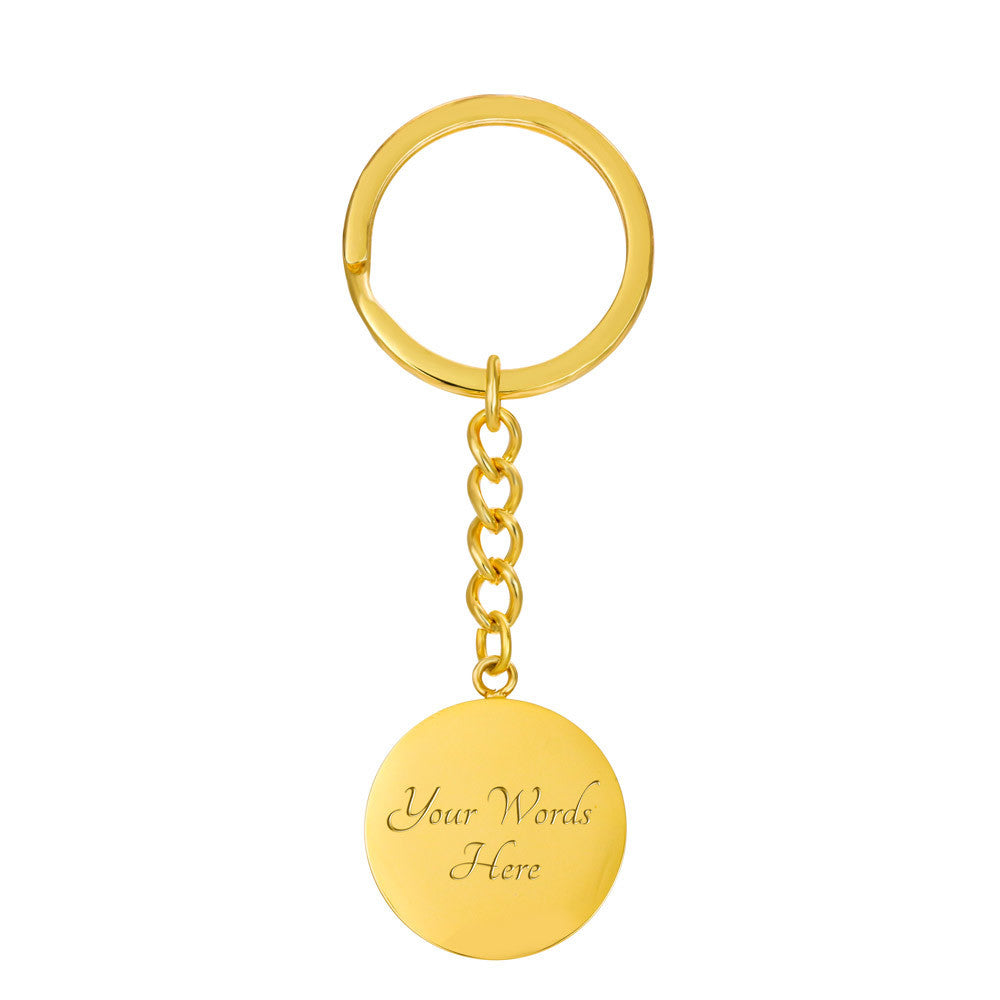 St Benedict medal White Maroon BACK Circle Pendant Keychain