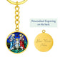 holy-family stained glass circle pendant necklace_artwork_original_artwork Graphic Circle Keychain NEW