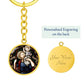 St Christopher dog tag keychain