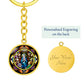 confirmation-stained glass bez logo circle pendant necklace_artwork_original_artwork Graphic Circle Keychain NEW