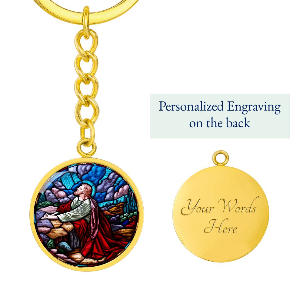 agony-in the garden circle pendant necklace_artwork_original_artwork Graphic Circle Keychain NEW