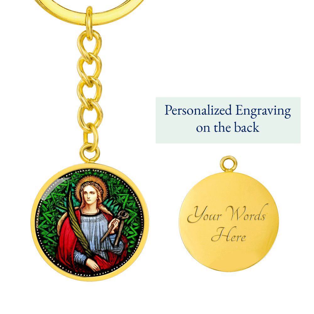 saint-agatha circle pendant necklace_artwork_original_artwork Graphic Circle Keychain NEW