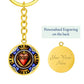 Sacred Heart Circle 300 dpi ShineOn Circle Pendant Keychain