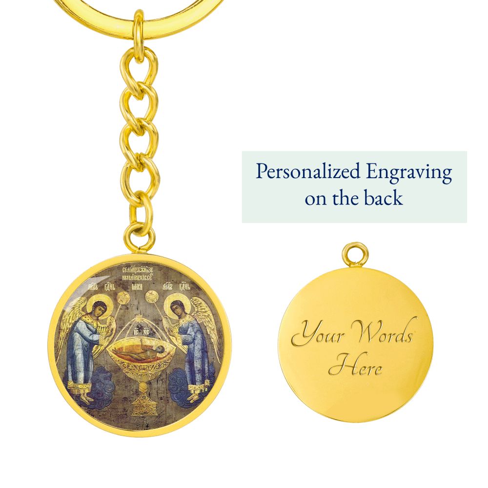 eucharist-icon circle pendant necklace_artwork_original_artwork Graphic Circle Keychain NEW