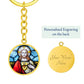 sacred-heart of jesus stained glass pendant necklace_artwork_original_artwork Graphic Circle Keychain NEW