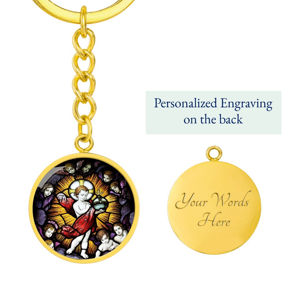 jesus-emmanuel icon circle pendant necklace_artwork_original_artwork Graphic Circle Keychain NEW