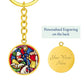 Annunciation to the Shepards Stained Glass ShineOn Circle Circle Pendant Keychain
