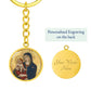 Catholic Virgin Mary and baby Jesus ShineOn Circle Pendant Keychain