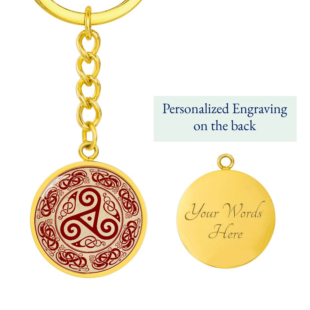 triskelion-necklace, celtic necklace, ttiskelion pendant, triskele pendant necklace_artwork_original_artwork Graphic Circle Keychain NEW