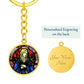 Our Lady of Sorrows 7 Swords Stained Glass Round Circle Pendant Keychain