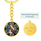 Guardian Angel Stained Glass Circle NEW Circle Pendant Keychain