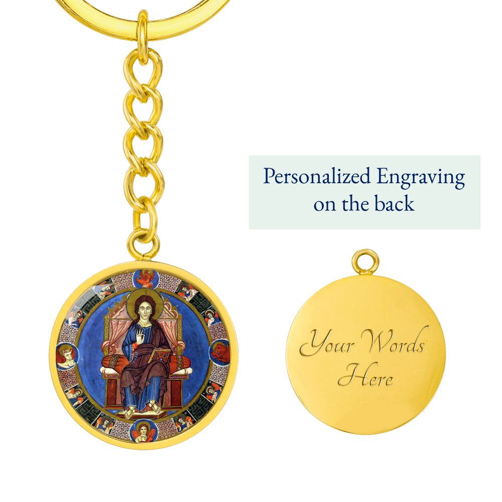 jesus-king of glory circle pendant necklace_artwork_original_artwork Graphic Circle Keychain NEW