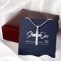 ShineOn Cross necklace with snake chain with Custom Card