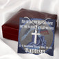 ShineOn Cross Baptism Boy Angel Book ShineOn Cross necklace with snake chain with Custom Card