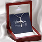 ShineOn Cross necklace with snake chain with Custom Card