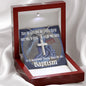 ShineOn Cross Baptism Boy Angel Book ShineOn Cross necklace with snake chain with Custom Card
