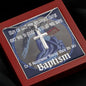 ShineOn Cross Baptism Boy Angel Book ShineOn Cross necklace with snake chain with Custom Card