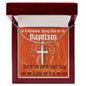 ShineOn Cross Baptism Boy Red Angels ShineOn Cross necklace with snake chain with Custom Card