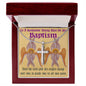 ShineOn Cross Baptism Boy  Light Cherubim ShineOn Cross necklace with snake chain with Custom Card