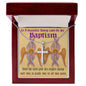 ShineOn Cross Baptism Girl Cherubim ShineOn Cross necklace with snake chain with Custom Card