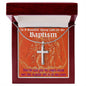 ShineOn Cross Baptism Girl Red Angels ShineOn Cross necklace with snake chain with Custom Card